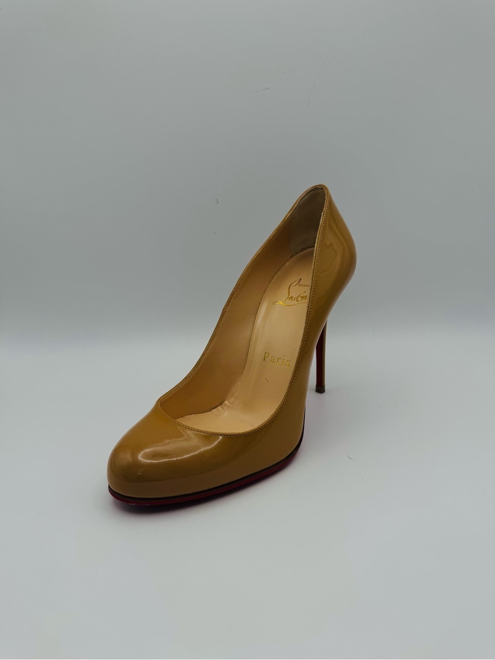 Christian Louboutin Simple Pump Nude Patent Leather Heels EU 36
